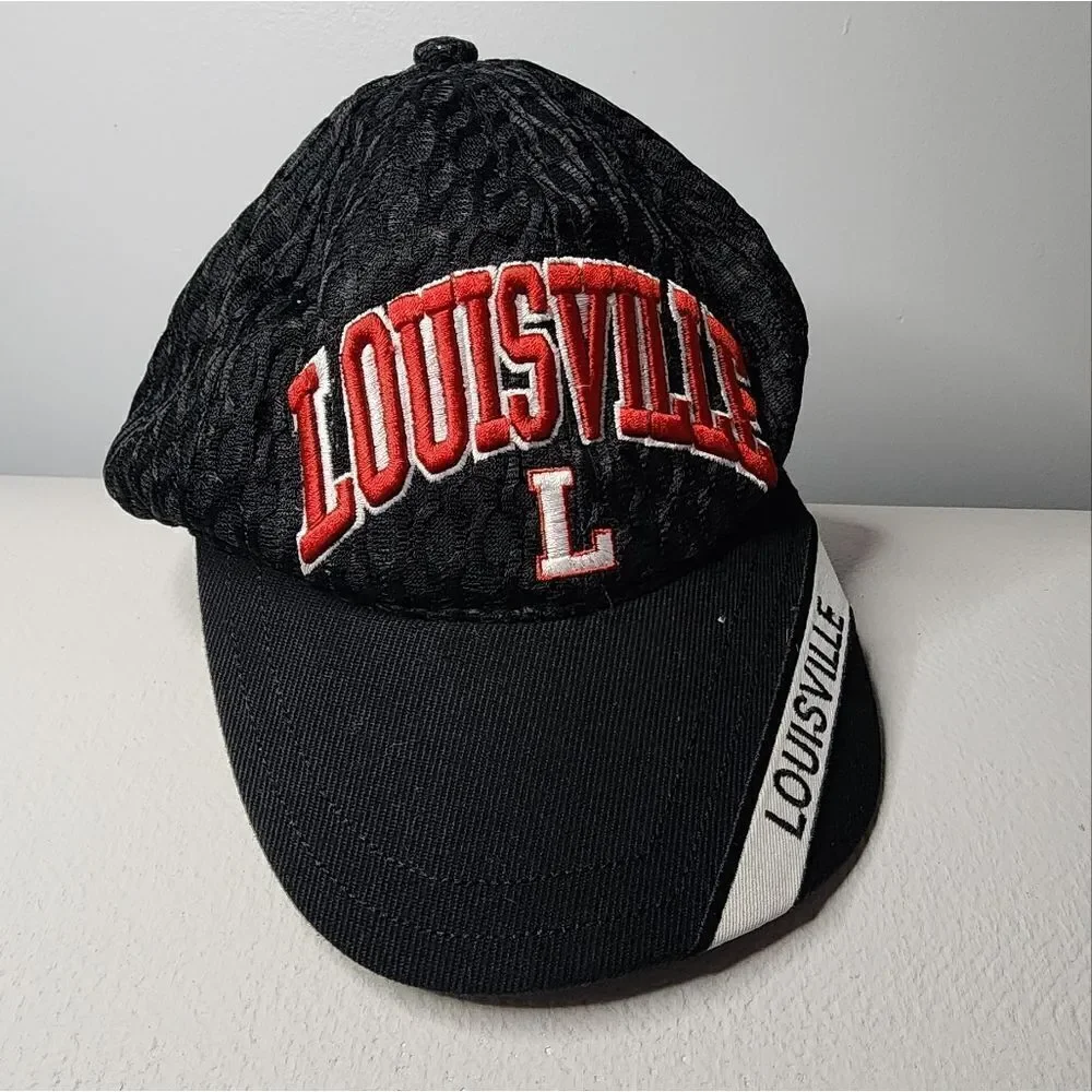 University of Louisville Cardinals Mesh Baseball Black Hat Cap Adjustable